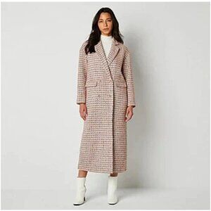Jason Bolden X Worthington Womens Houndstooth Tweed Coat Small Oversized Fit Mul